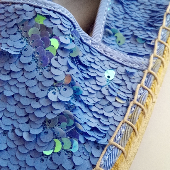 New Circus by Sam Edelman Blue Sequins Flat  Espadrille Shoes Women's Size 9.5 - Picture 11 of 17